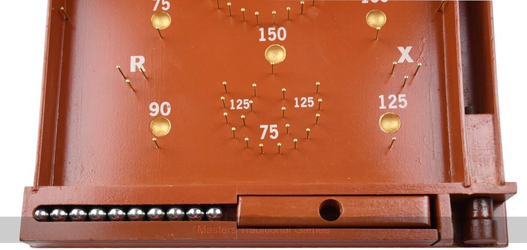 Masters Classic Pin Bagatelle Game - Full Size Premium Quality Wooden Bagatelle with Spring Plunger