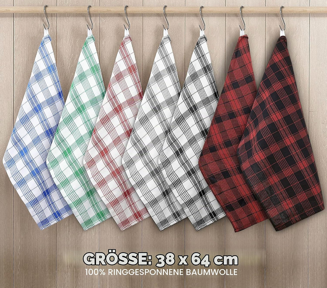 Utopia Towels 12er Karierte Geschirrtücher, 38 x 64 cm, 100% ringgesponnene Baumwolle, super saugfäh