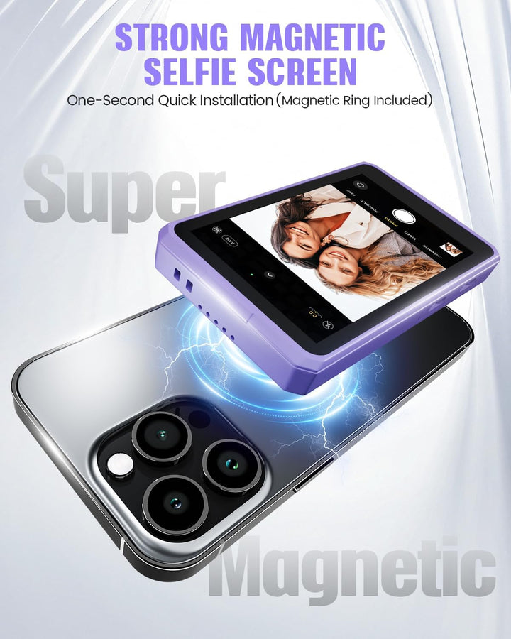 VERDELLE Handy Selfie Monitor, Magnetischer Vlog Selfie Monitor Bildschirm für iPhone/Android, Unter