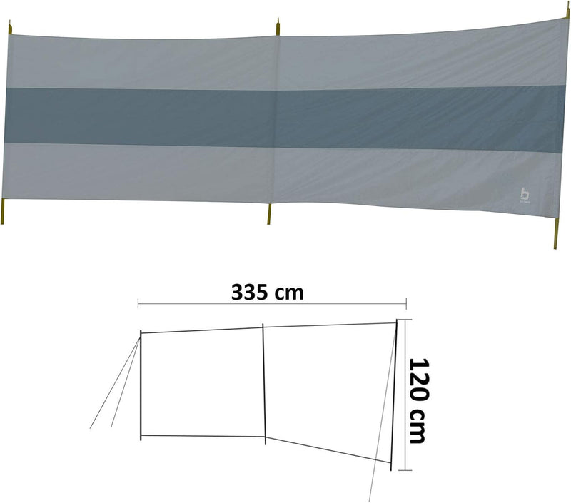 Bo-Camp Camping Windschutz - Sichtschutz Strand Muschel Zelt Garten Zaun 335x120