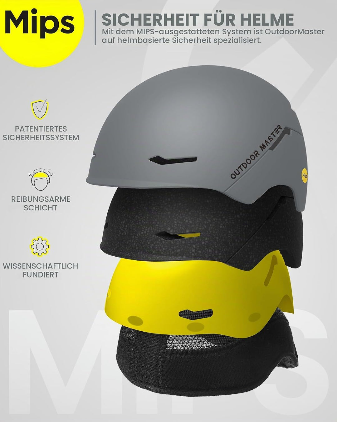 OutdoorMaster ELK MIPS Skihelm - Schneesporthelm Snowboardhelm für Männer Frauen &amp; Jugend Mattes Gra