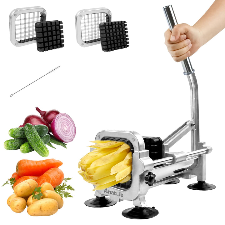 Anatole Pommesschneider Professioneller mit 13mm 9mm Klingen aus Edelstahl Kartoffelschneider Pommes