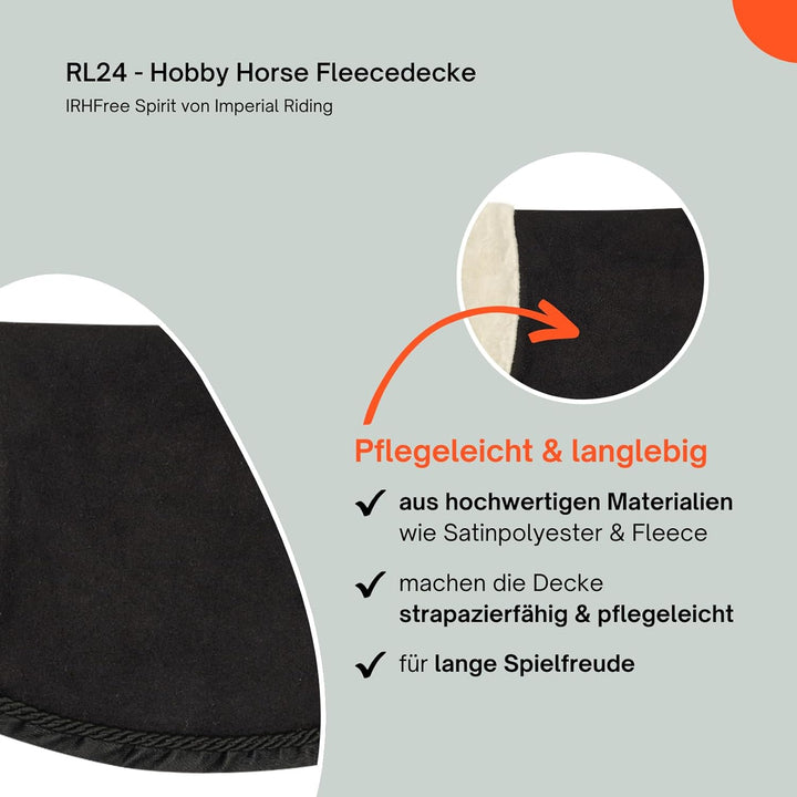 RL24 - Hobby Horse Fleecedecke IRHFree Spirit von Imperial Riding – Spielzeug Pferdedecke mit Pelzkr