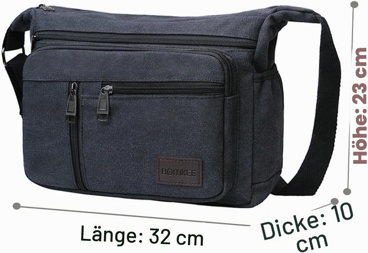 Wasserdicht Canvas Crossbody Tasche Umhängetasche Satchel Schulter Sling Arbeitstasche Bookbag für M