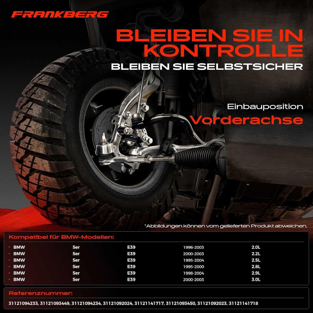 Frankberg 4x Querlenker Vorderachse Kompatibel mit 5er E39 520 523 525 528 530 1995-2003 5er Touring