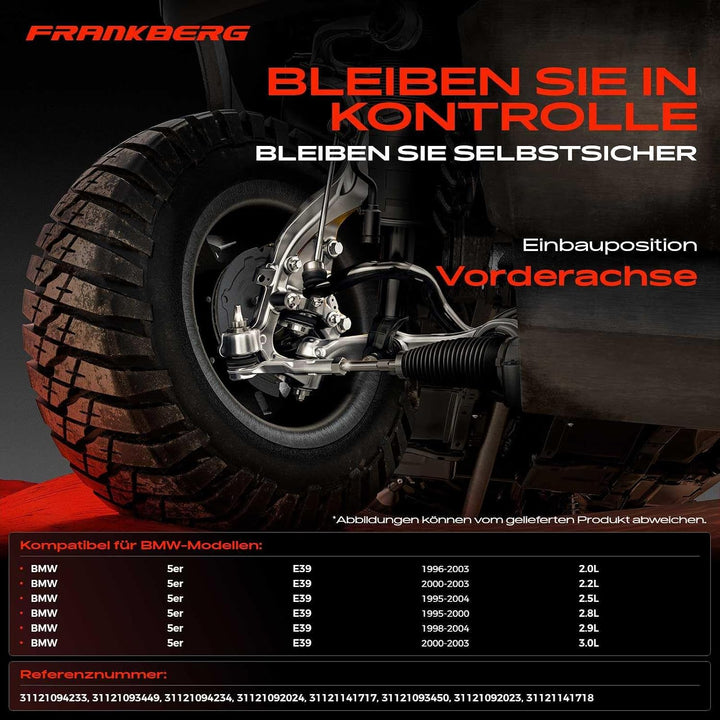 Frankberg 4x Querlenker Vorderachse Kompatibel mit 5er E39 520 523 525 528 530 1995-2003 5er Touring