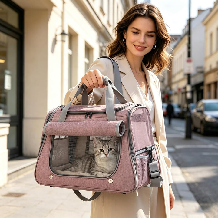 Katzentransportbox, Hundebox Faltbar für Katzen und kleine Hunde, Transportbox Katze für Reisen und