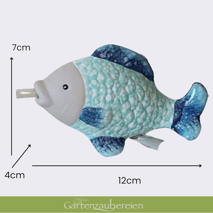 Storm's Gartenzaubereien Wasserspeier Fisch aus Keramik mit Pumpe 230V - für Miniteiche - Balkondeko