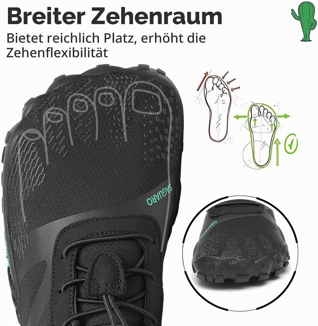 SAGUARO Unisex Barfussschuhe Leicht rutschfest Traillaufschuhe für Outdoor &amp; Indoor 36 EU Dunkles Sc