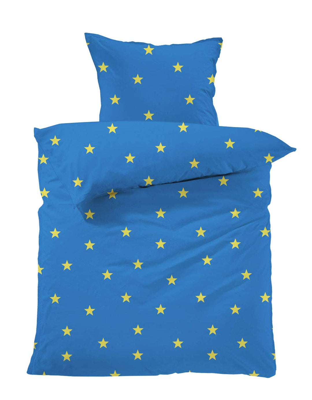 Lavea Kinderbettwäsche Set - Linus Kids 100 x 135cm + 40 x 60cm. Design: Sterne - Farbe: Blau 100% B