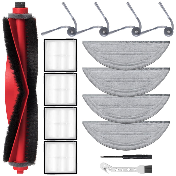 Zubehörset für Roborock Q10 S5 / Q10 S5+ Roboterstaubsauger, Ersatzteile enthalten 1 Hauptbürste, 4