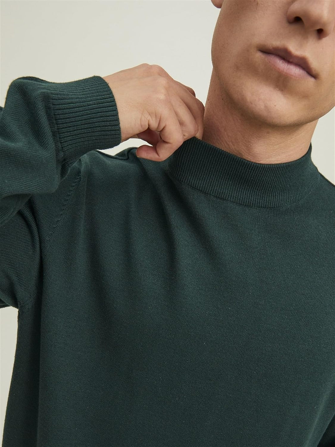 JACK & JONES Herren Jjebasic Knit Mock Neck Noos Pullover, Pine Grove