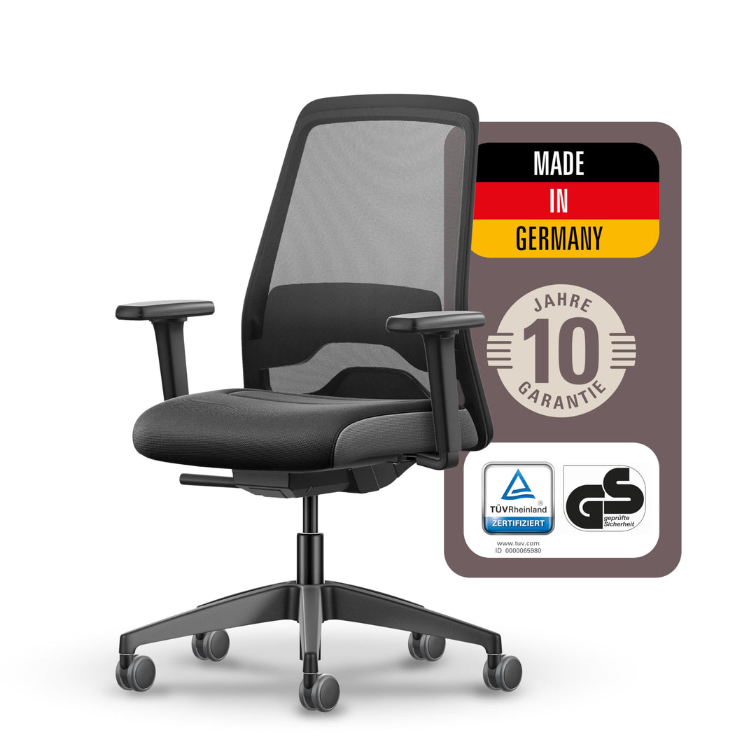 Interstuhl Style AIR Bürostuhl Ergonomisch – Schreibtischstuhl mit Netzrücken & Synchronmechanik, Be
