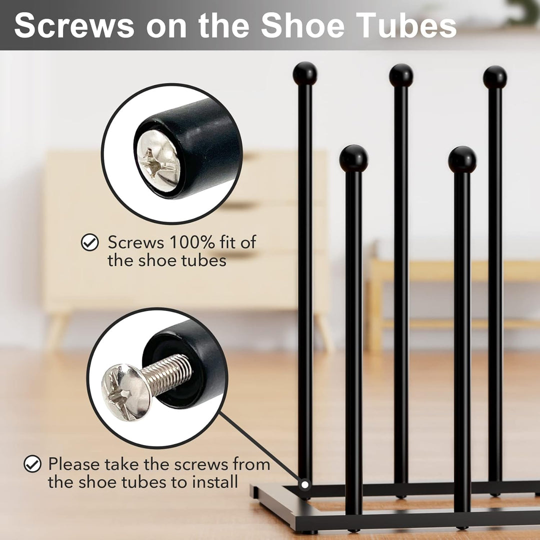 pickpiff Schuhregal Stehend Metall Schwarz - Freistehende Stiefelhalter, Stiefelspanner für Schlafsa