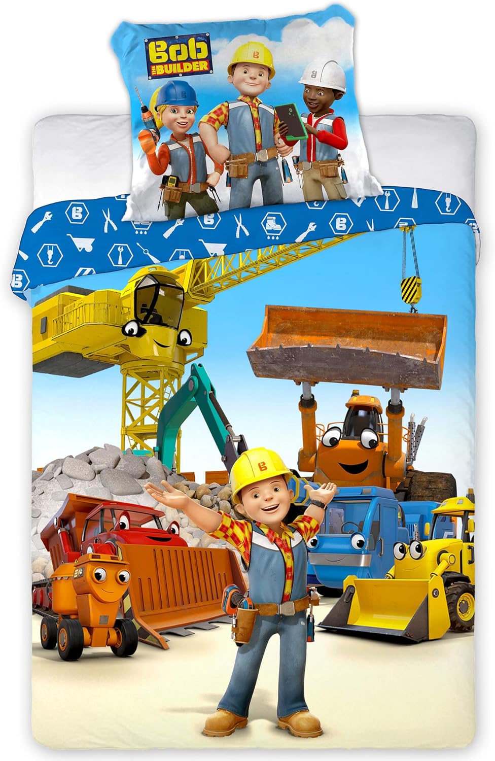 Bob de Bouwer Baby Bettbezug Bauzone - 100 x 135 cm - Baumwolle