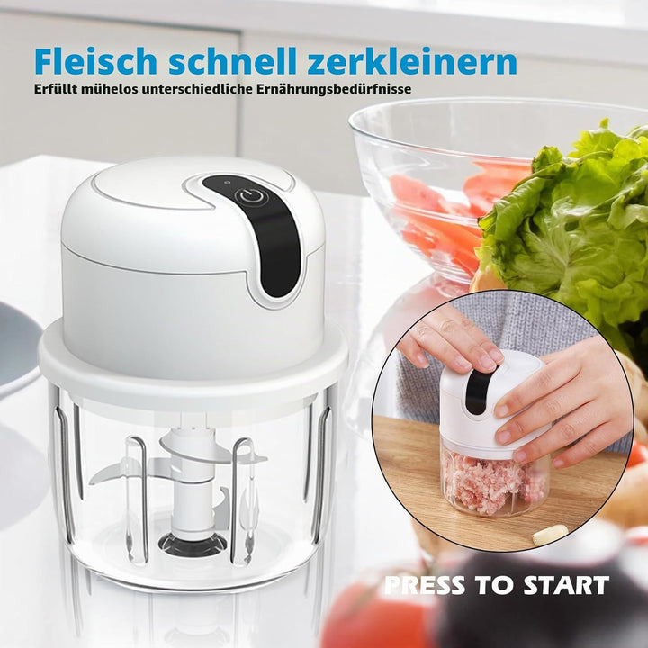 Zwiebel Zerkleinerer, 250ML Zwiebelzerkleinerer Elektrisch, Multizerkleinerer mit USB-Anschluss, 3 K