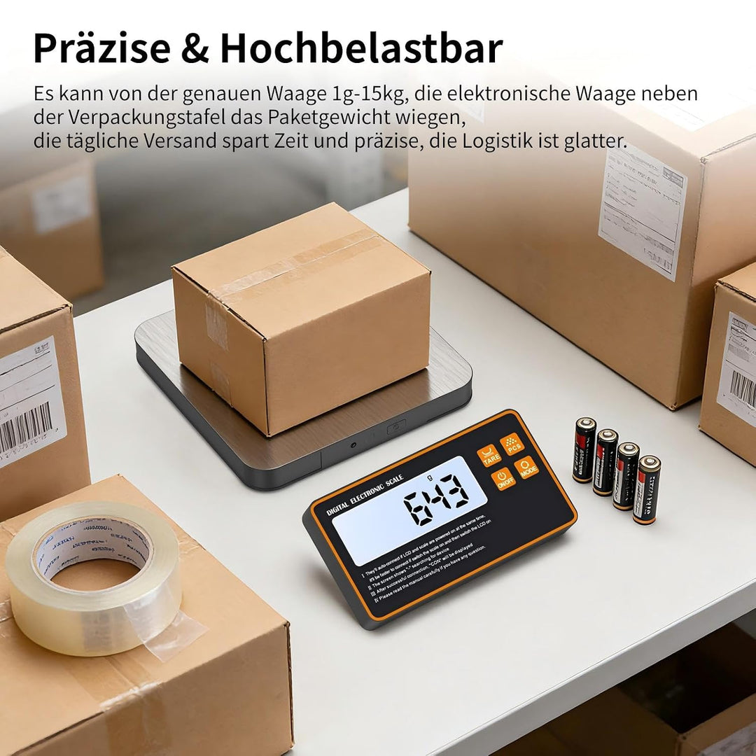 Küchenwaage Digital, 15kg/1g mit Abnehmbarem Display, Kleines Aufgeteiltes Design Küchenwaage, Edels