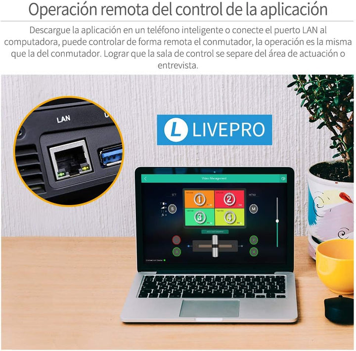 Feelworld LIVEPRO L1 V1 Multiformat-Videomischer-Umschalter 4 x HDMI-Eingänge 2 Zoll LCD Display USB