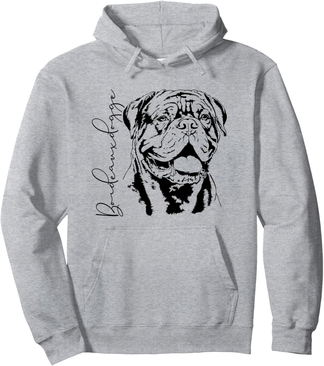 Bordeauxdogge Hund Hunderasse Portrait Hundeportrait Pullover Hoodie