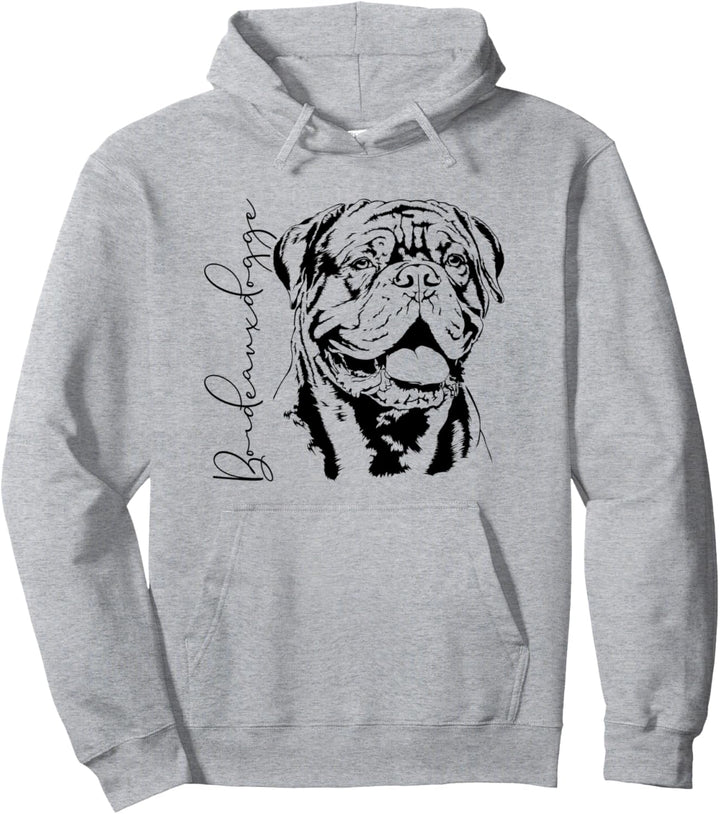 Bordeauxdogge Hund Hunderasse Portrait Hundeportrait Pullover Hoodie