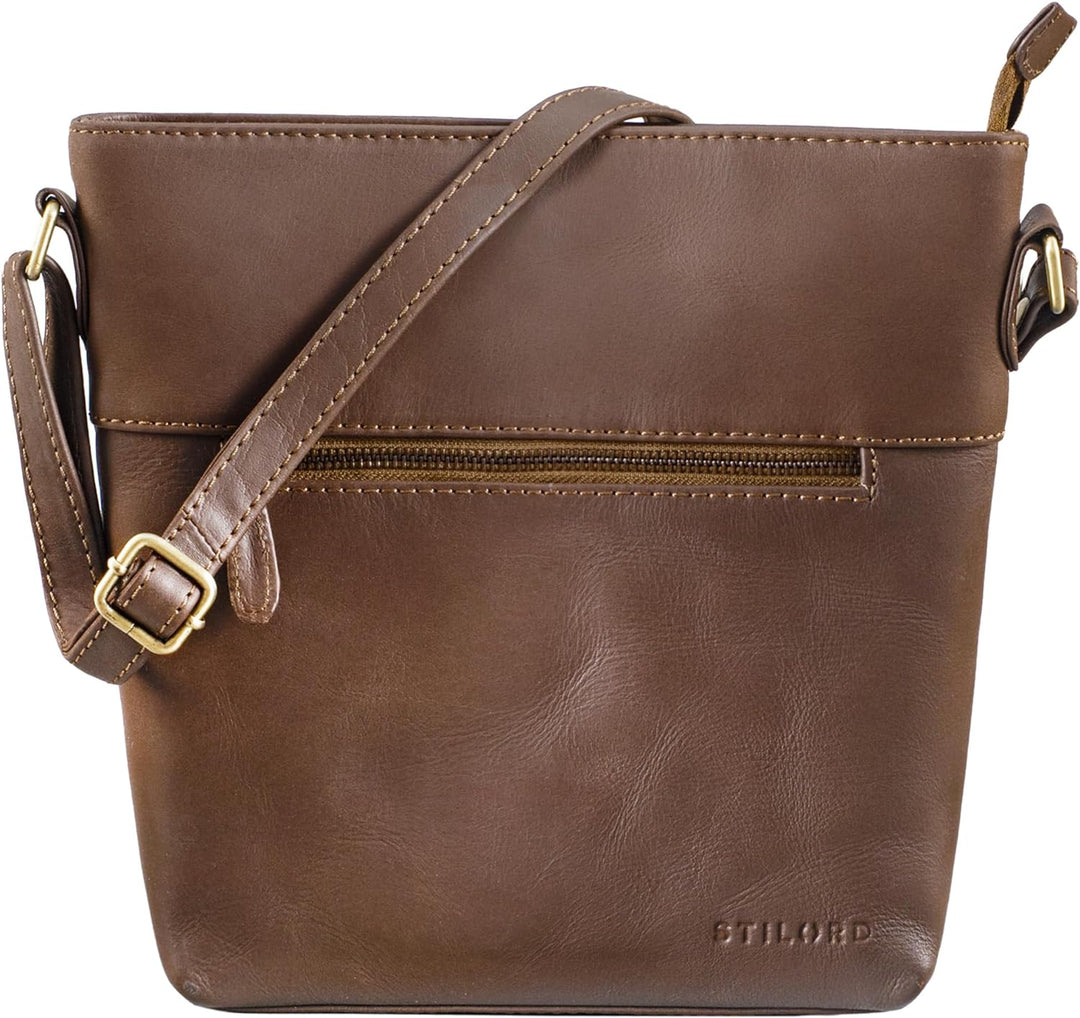 STILORD 'Jasmine' Ledertasche Damen Umhängetasche Handtasche Elegante Damentasche zum Umhängen Klein