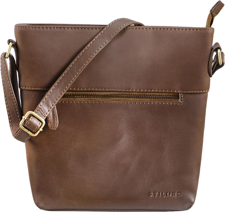 STILORD 'Jasmine' Ledertasche Damen Umhängetasche Handtasche Elegante Damentasche zum Umhängen Klein