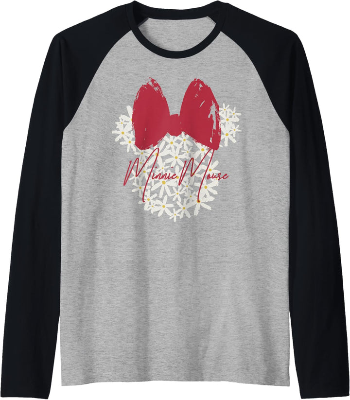 Disney Mickey And Friends Floral Minnie Ears Raglan