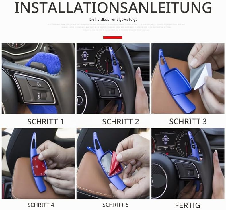 HIBEYO 2 Stücke Schaltwippen Verlängerung Shift Paddle Alu Blau für VW Golf 6 Passat cc Golf 5 MK5 M