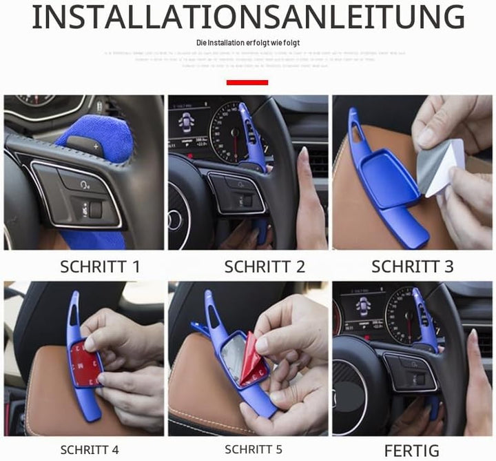 HIBEYO 2 Stücke Schaltwippen Verlängerung Shift Paddle Alu Rot für VW Golf 6 Passat cc Golf 5 MK5 MK