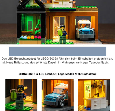 Led Licht Set für Lego Family House and Electric Car 60398 (Kein Lego), Dekorationsbeleuchtungsset f