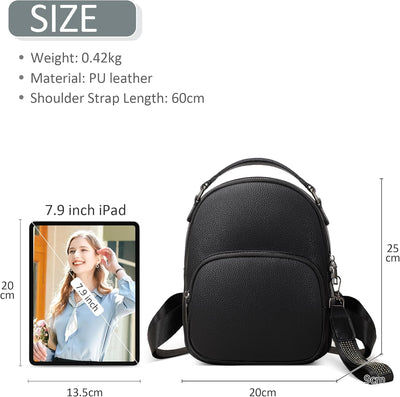 DIRRONA Damen Rucksack Damentasche Klein Cityrucksack Elegant Damen Umhängetasche Travel Lässig Schu