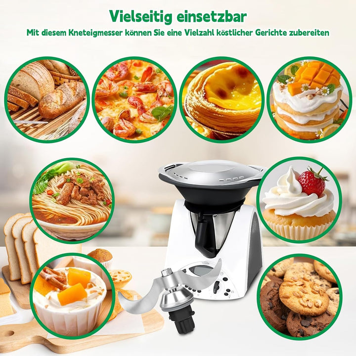Teigmesser für Thermomix TM31, Edelstahl Teigmischmesser, Kein Teig-Rückstand, Schnelle Reinigung de
