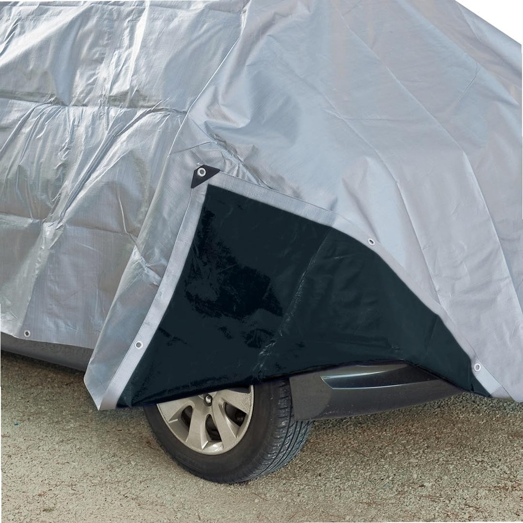 Werkapro Multifunktionsplane, Grau und Schwarz, 200 g/m², 6 x 12 m 6x12 m, 6x12 m