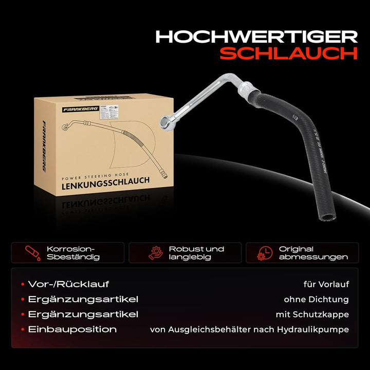 Frankberg Hydraulikschlauch Lenkung Benzin Kompatibel mit 7er E38 735 740 3.5L 4.4L 1996-2001 Replac