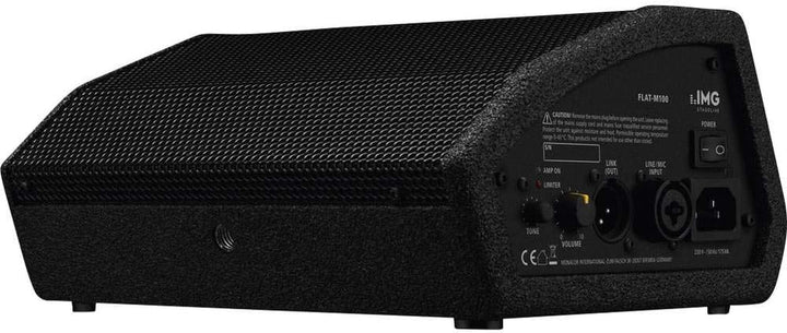 IMG STAGELINE FLAT-M100 Aktive PA-Bühnenmonitorbox, Monitor Box mit 100 Watt Leistung in Schwarz