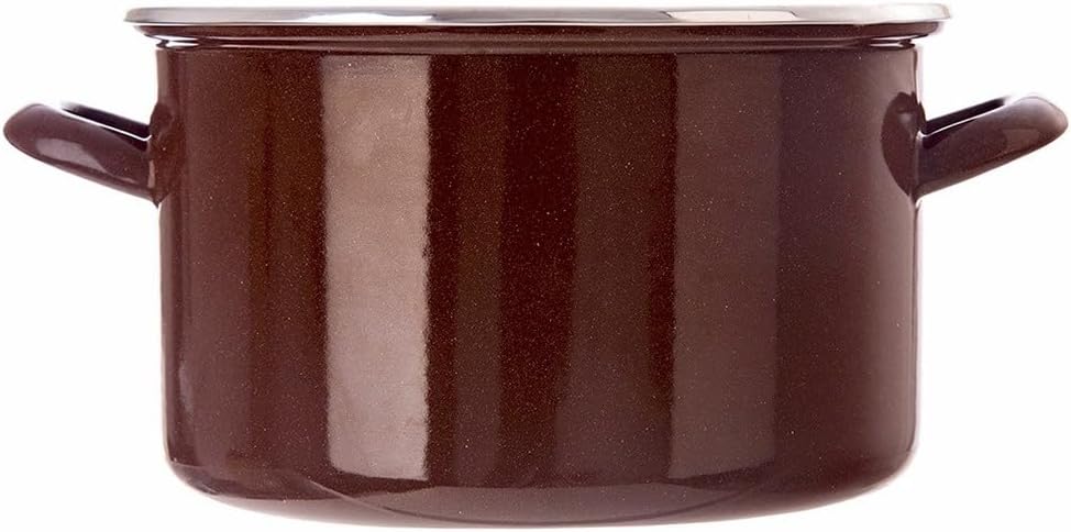 Emaille-Topf Kochtopf Schmortopf emailliert BROWN 26 cm 6,5 L