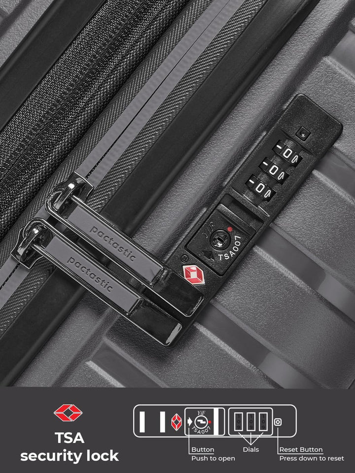 Pactastic Hartschalen Koffer-Set 3-teilig | hochwertiges Polypropylen Material | mit Dehnfalte erwei