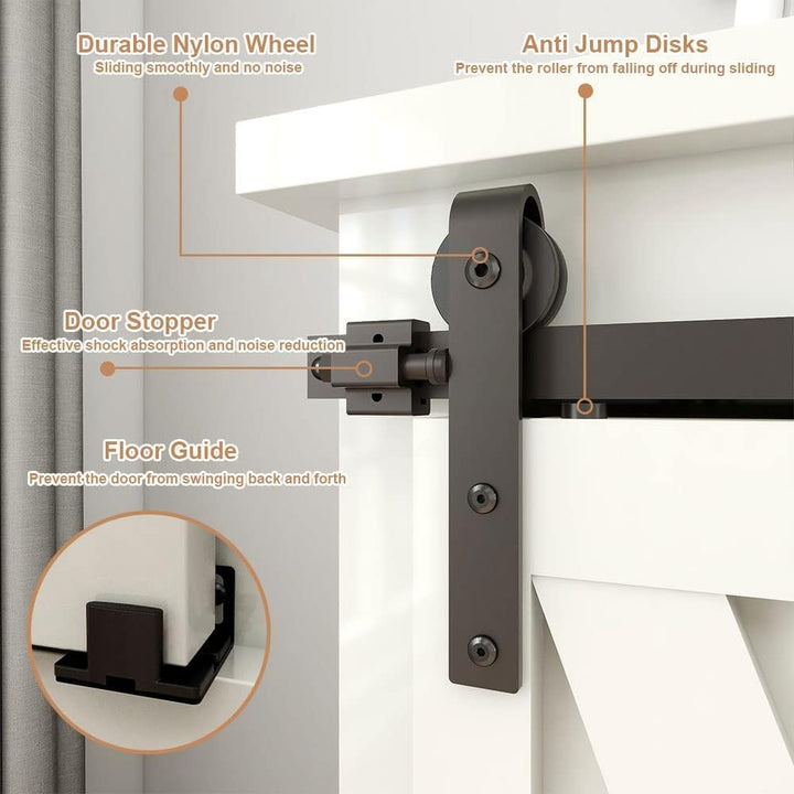 2.5FT/76.2cm Schiebetürbeschlag Mini Schiebetür-Hardware-Kit für Einzeltür TV-Ständer, Kleiner Kleid