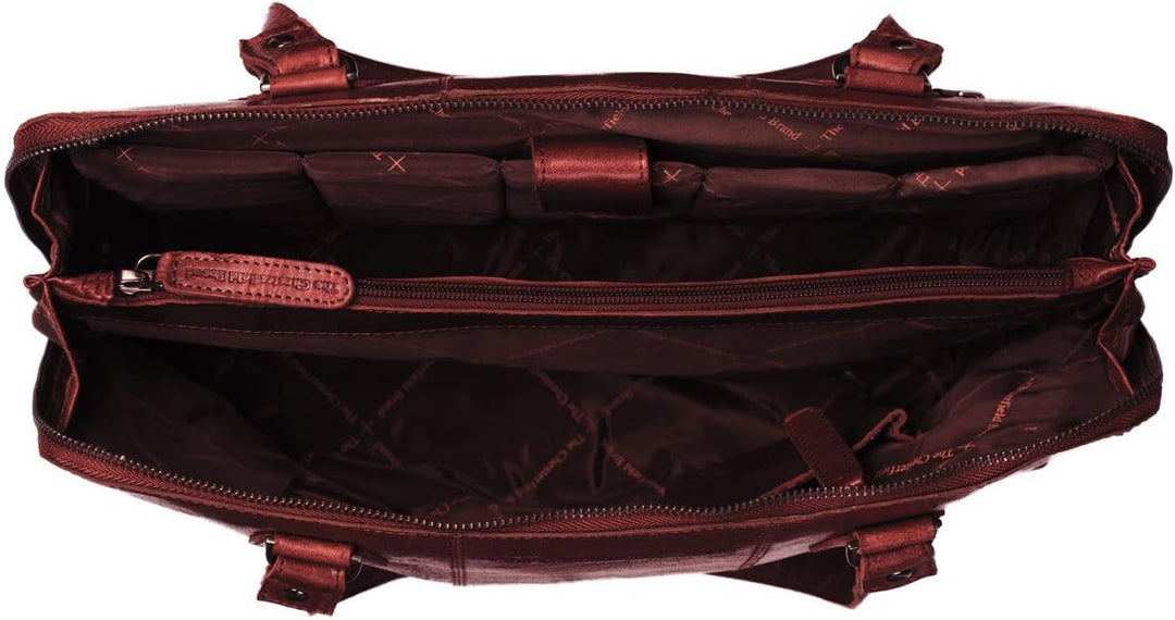 The Chesterfield Brand Antique Buff Resa Schultertasche Leder 38 cm Laptopfach