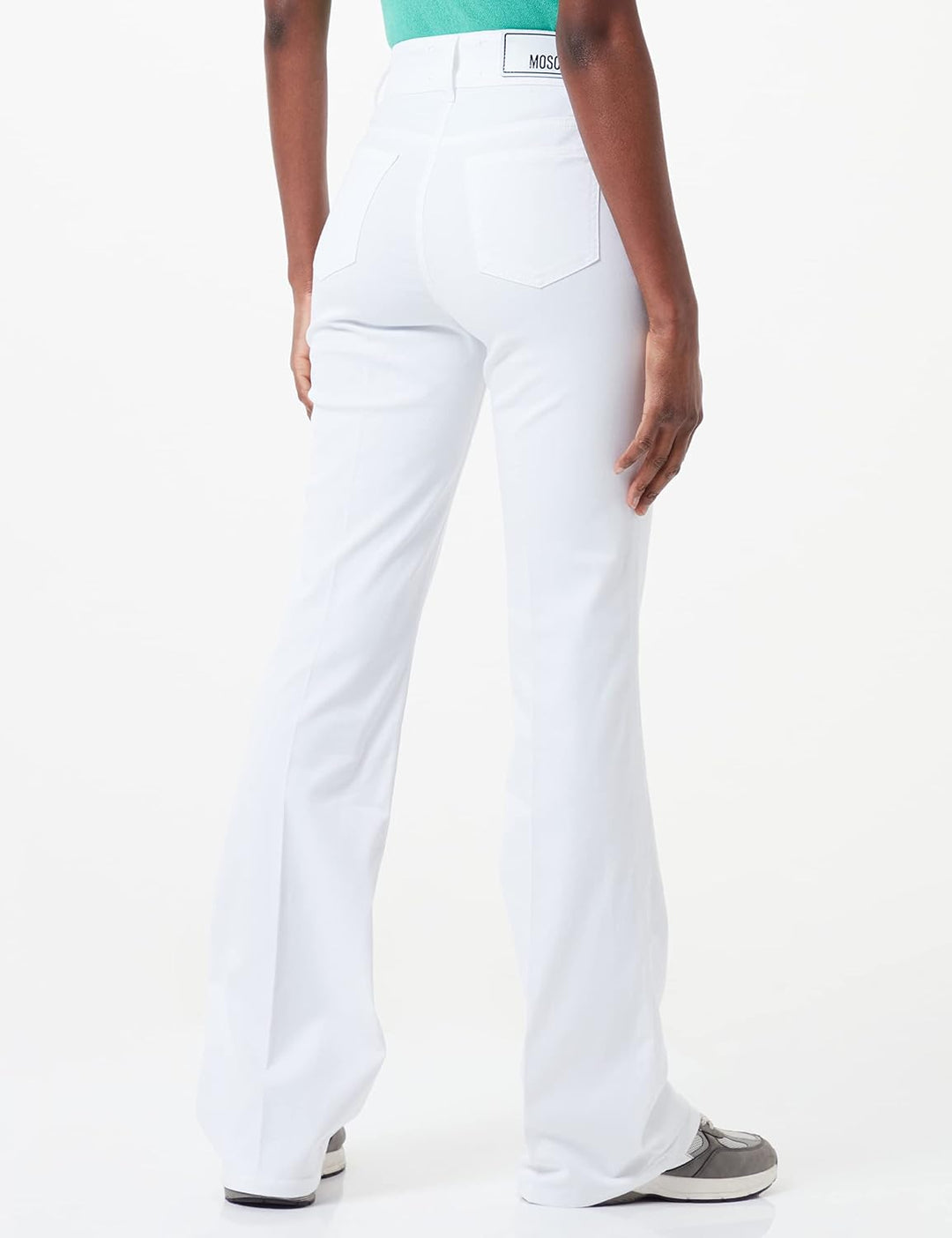 Love Moschino Damen Stretch Lyocell Gabardine with Matchng Logo Back Tag Hose, Optical White