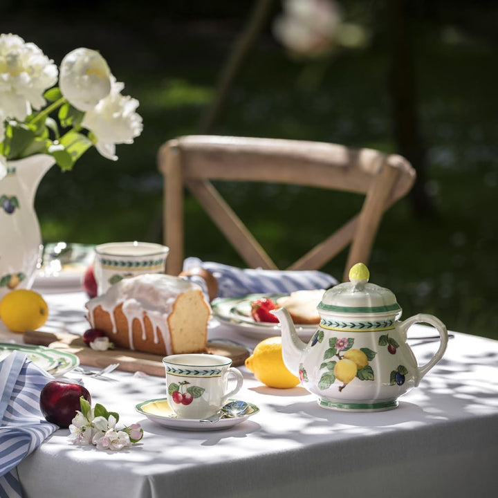 Villeroy & Boch Teekanne, Porzellan, White, 1022810460, Weiss/Mehrfarbig 34 oz Garden Fleurence, 34