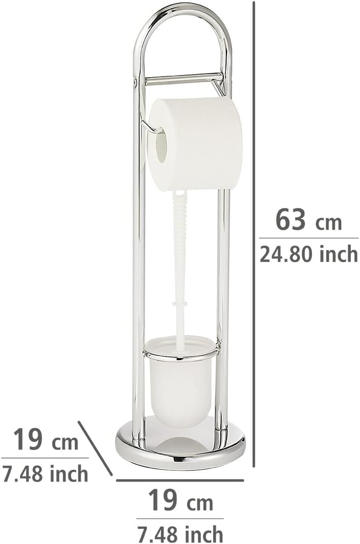 WENKO Stand WC-Garnitur Mod. Siena, Ständer für Toilettenpapier & Toilettenbürste, WC-Papierhalter,