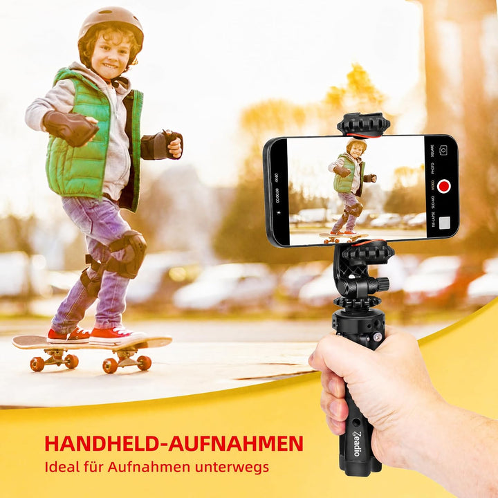 Zeadio Metall Kamera Mini Stativ, einstellbare Höhen Desktop Vlog Stativ, passt für Smooth 4, Osmo M
