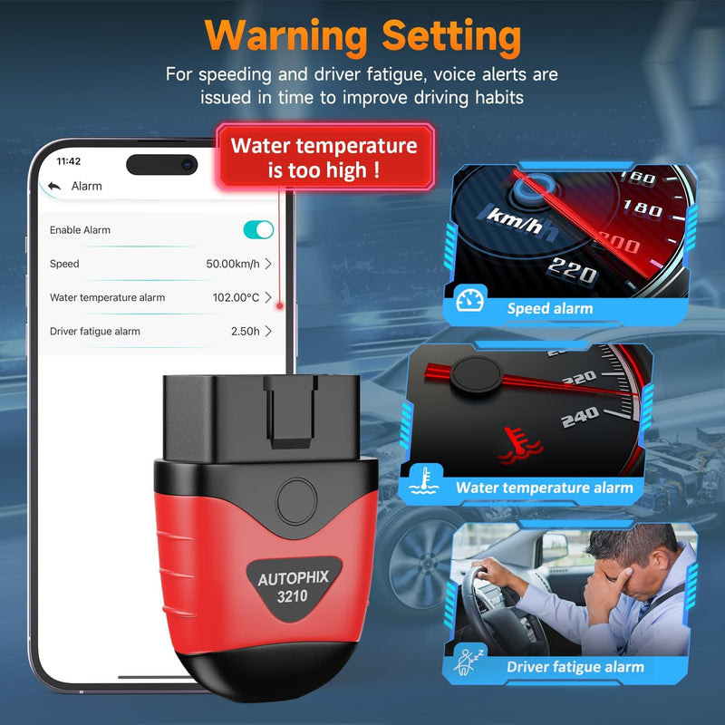 AUTOPHIX 3210 Bluetooth OBD2 Diagnosegerät für iOS & Android EOBD OBDII Auto Scanner mit Batterietes