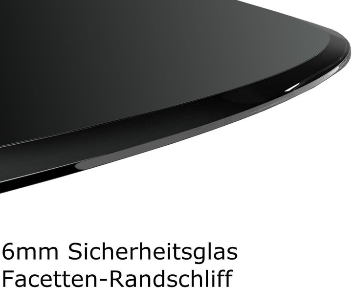 Euro Tische Glasplatte für Kaminofen und Tischplatte in 60cm Facettenschliff, Schutzplatte mit 6mm E