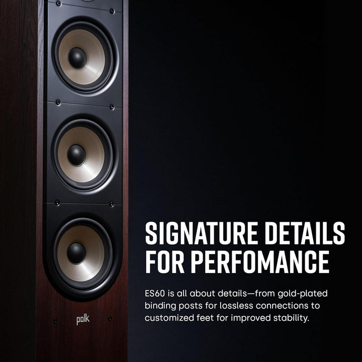 Polk Audio Signature Elite ES60 hochauflösender HiFi Standlautsprecher fürs Heimkino, Hi-Res Zertifi