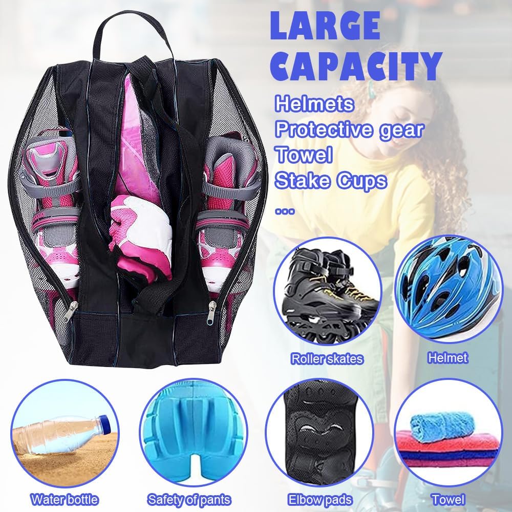 PERFETSELL Tasche Erwachsene Rollschuhetasche Ice Skate Eishockey Bag Skischuhtasche mit Verstellbar