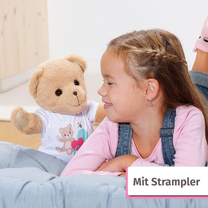 BABY born Bär, Teddy Kuscheltier mit weissem Strampler und beweglichen Armen und Beinen, 835388 Zapf