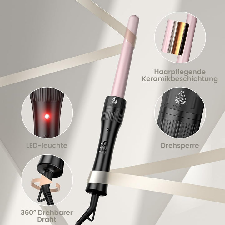 ELEHOT-store Lockenstab 3 Fässer Welleneisen Lockenstab 5 in 1 Keramikbeschichtung 5 Zubehörteile 10