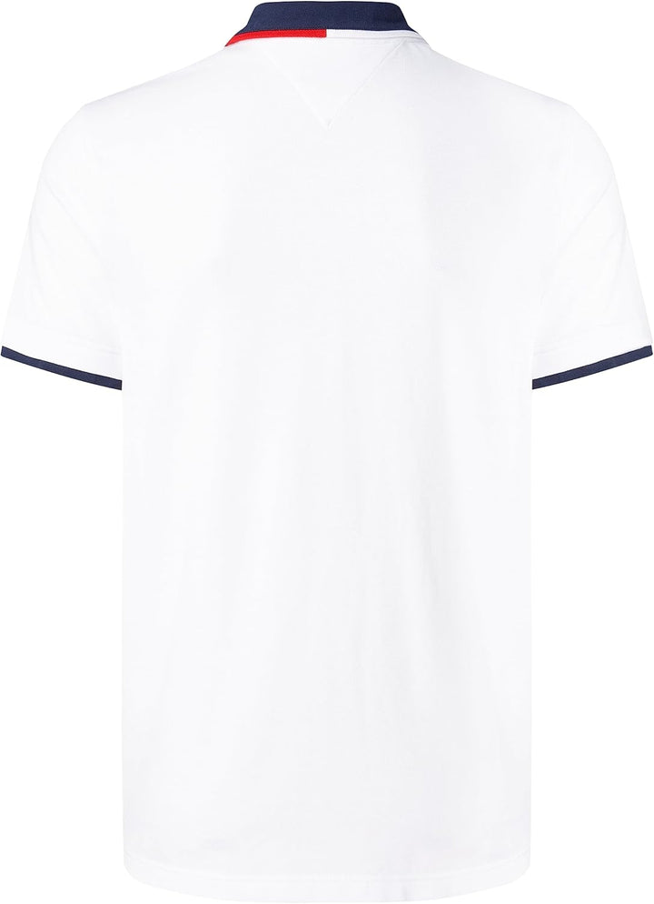 Tommy Jeans Herren TJM Reg Flag Neck Polo Kurzarm Poloshirts XL Weiss, XL Weiss